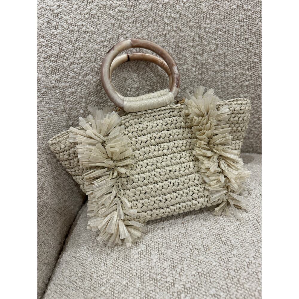 New Carolina Santo Domingo Corallina Linen
Top Handle Raffia Tote/Crossbody - Picture 5 of 5